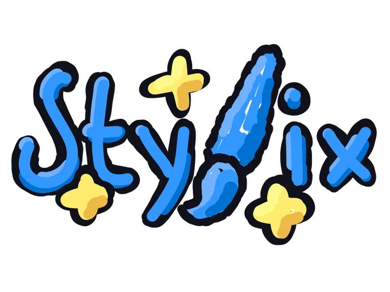 A hand drawn woodmark spelling "Stylix" with a brush in place of the "l".